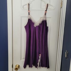 Victoria's Secret Purple Chemise with Lace Trim